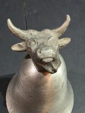 Vintage Towle Pewter Bull Head Stirrup Cup Shot Glass Jigger